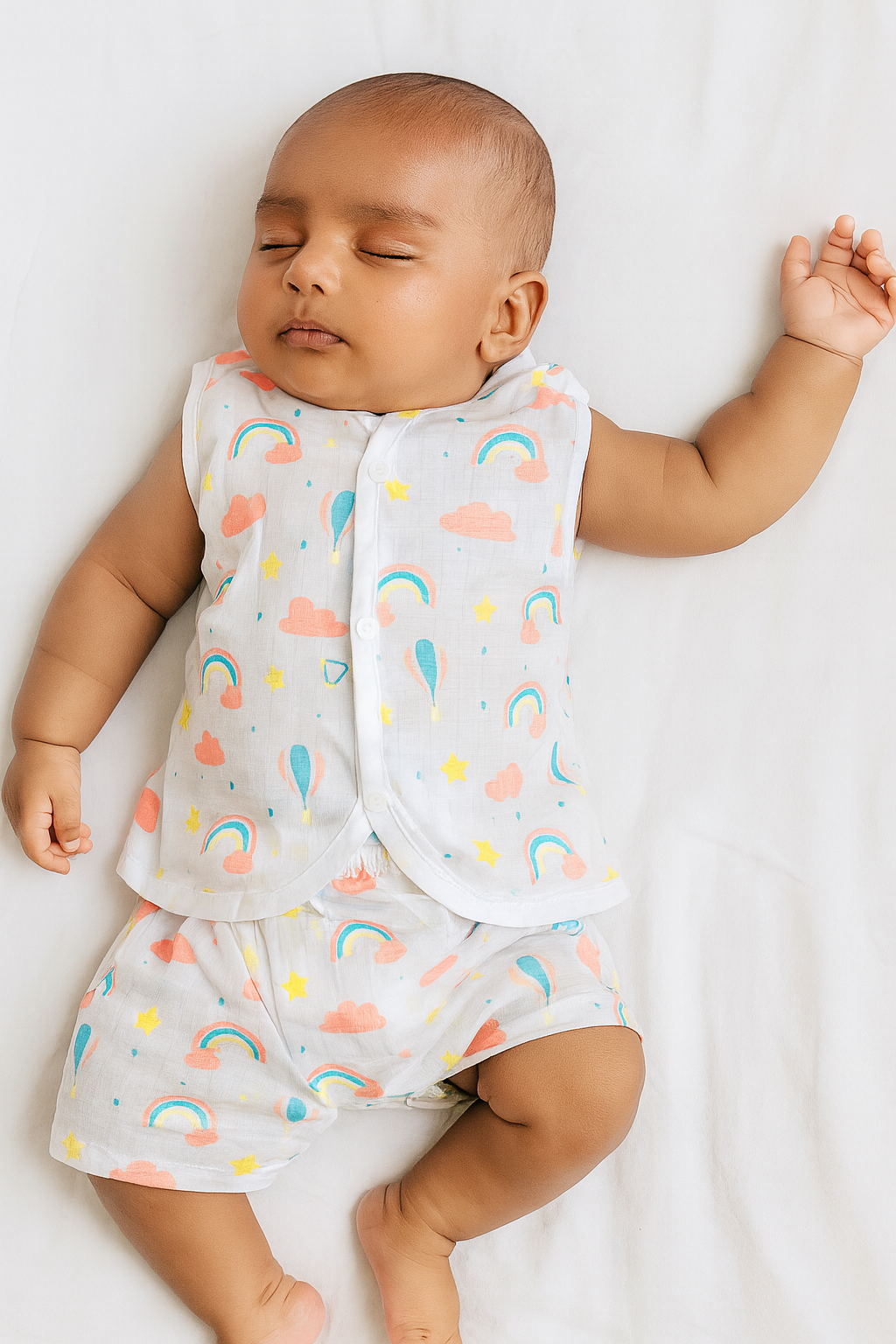 Rainbow Balloon Muslin Cord set