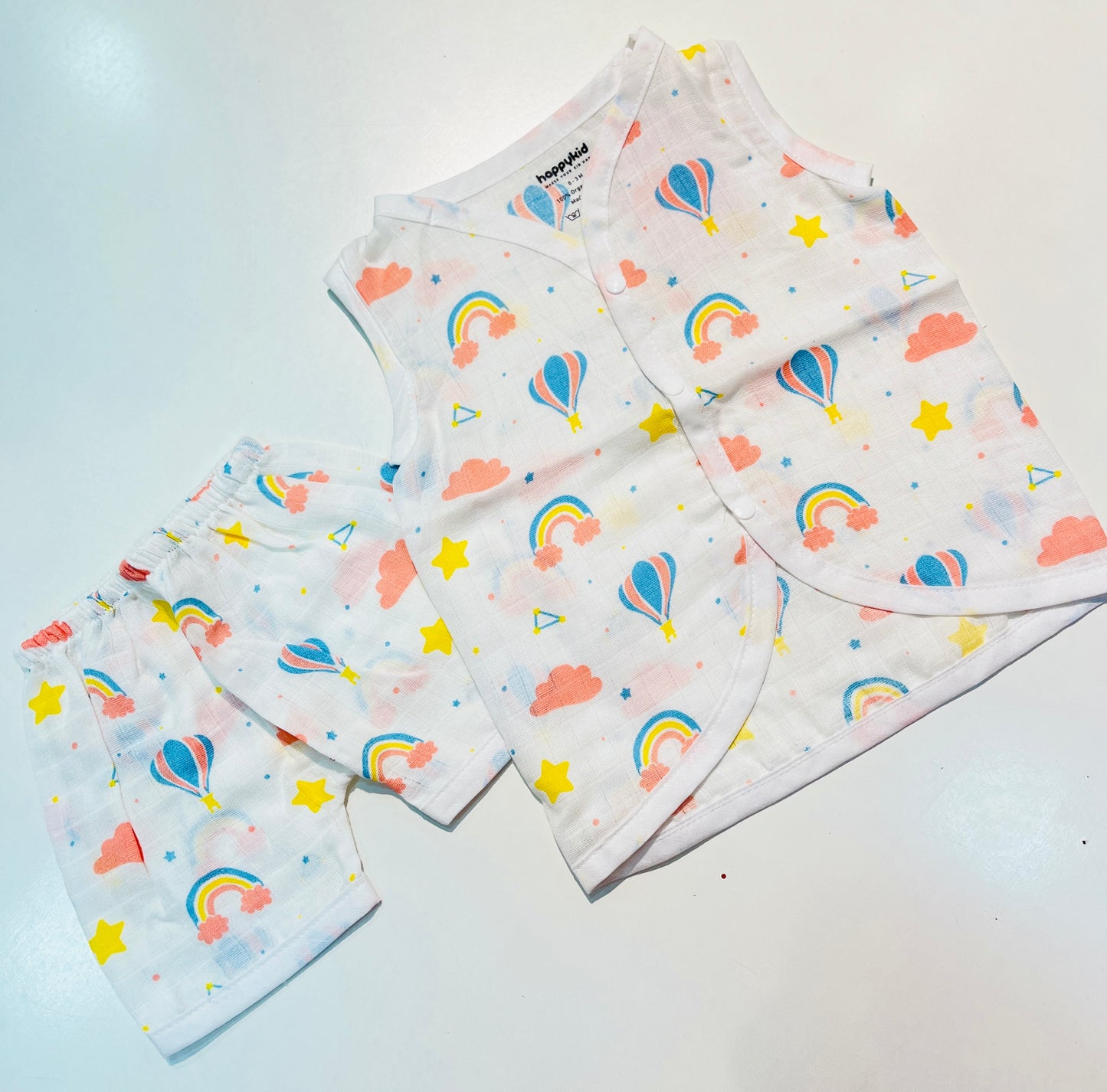 Rainbow Balloon Muslin Cord set