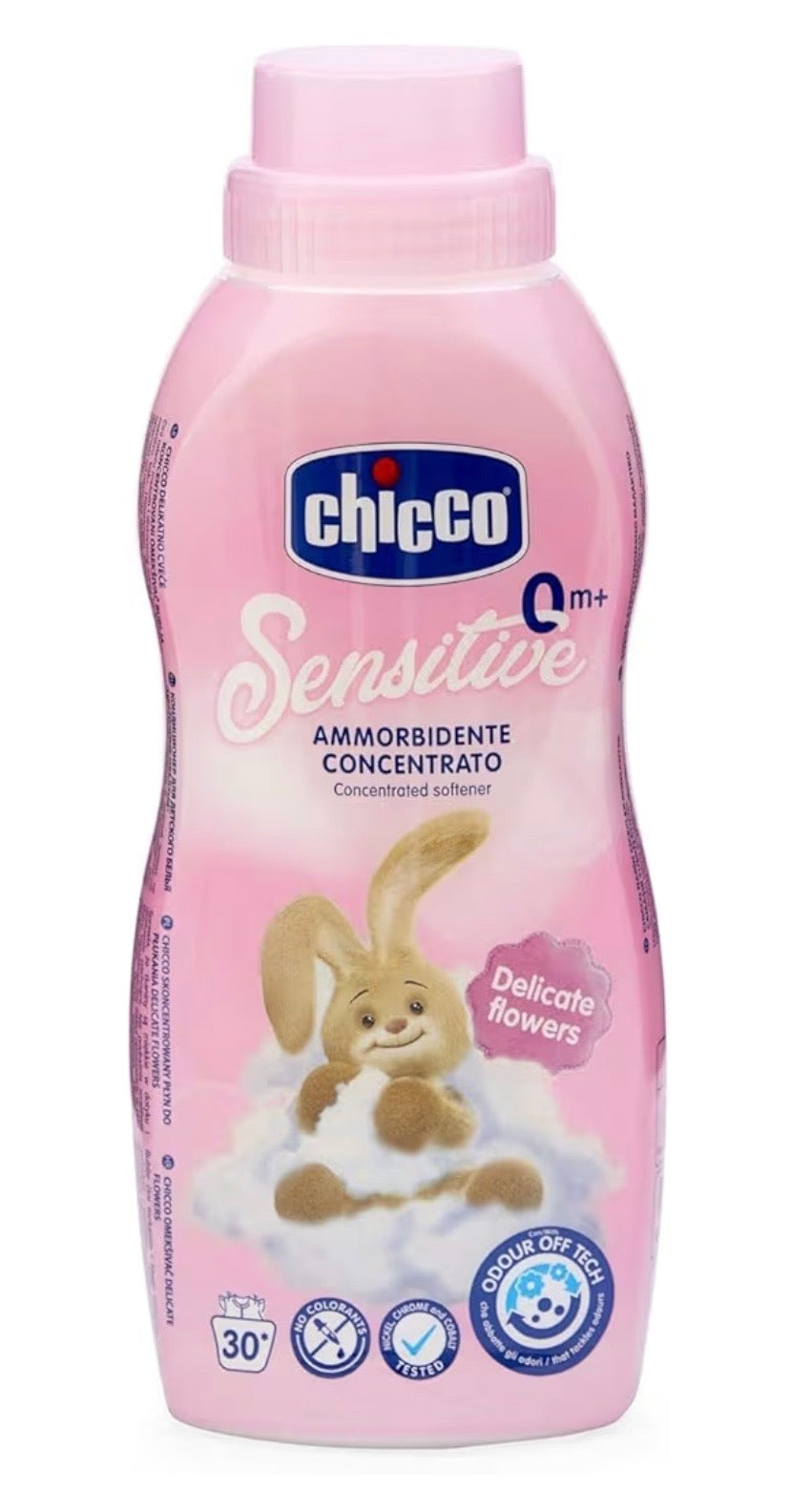 Chicco Baby Fabric Softener with New Odour Elimination Technology, Keeps Clothes Gentle, Fresh & Fragnant, Dermatologically Tested, Sweet Talcum (750ML)