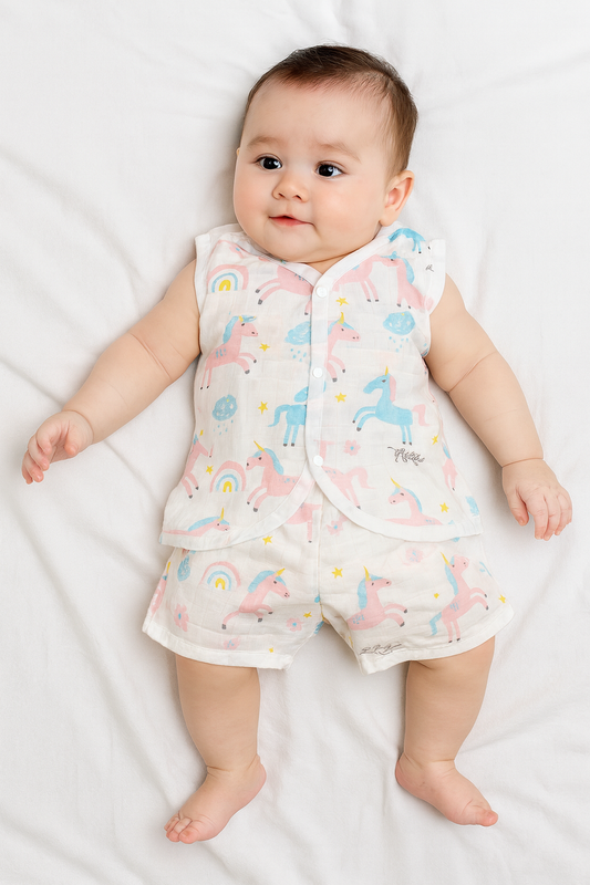 Unicorn Rainbow Muslin Cord Set
